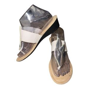 Impo Rizzo White/Silver Thong Sandals, Size 9M